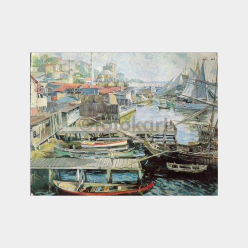 1978 Ressam Hikmet Onat - Fındıklı Tablo Tebrik Kartı