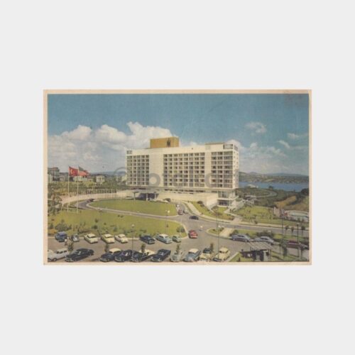 1959 İstanbul Hilton Oteli Görünüş Kartpostal