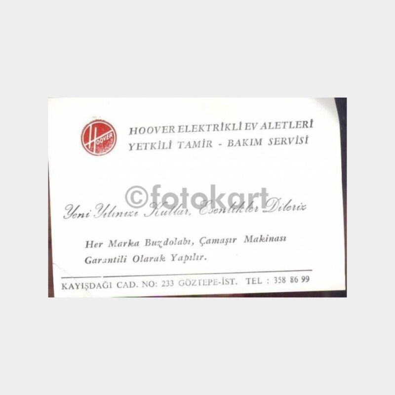 Hoover Elektrikli Ev Aletleri Servis Kartı