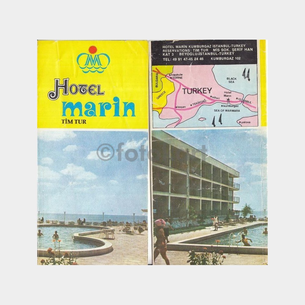1970 Kumburgaz Hotel Marin Turistik Broşürü