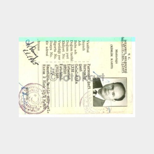 1965 İstanbul Belediyesi Kimlik Kartı