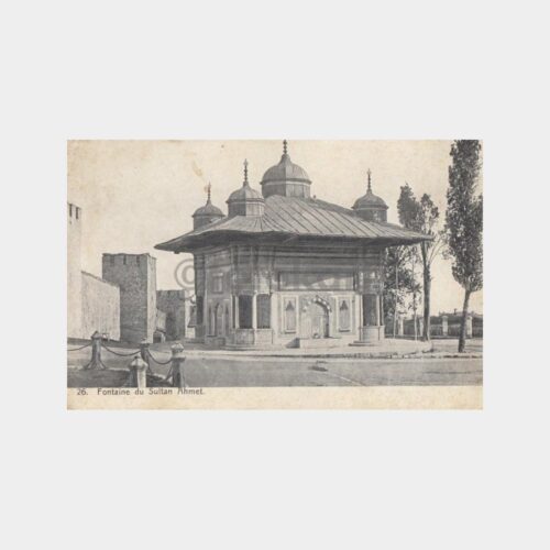 1910 III. Ahmet Çeşmesi Görünüş Kartpostal