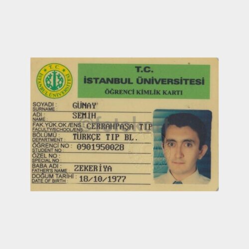 İstanbul Üniversitesi Öğrenci Eski Kimlik Kartı