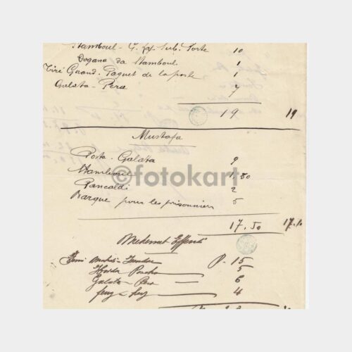 1903 İstanbul Şehir İçi Yol Giderleri Listesi