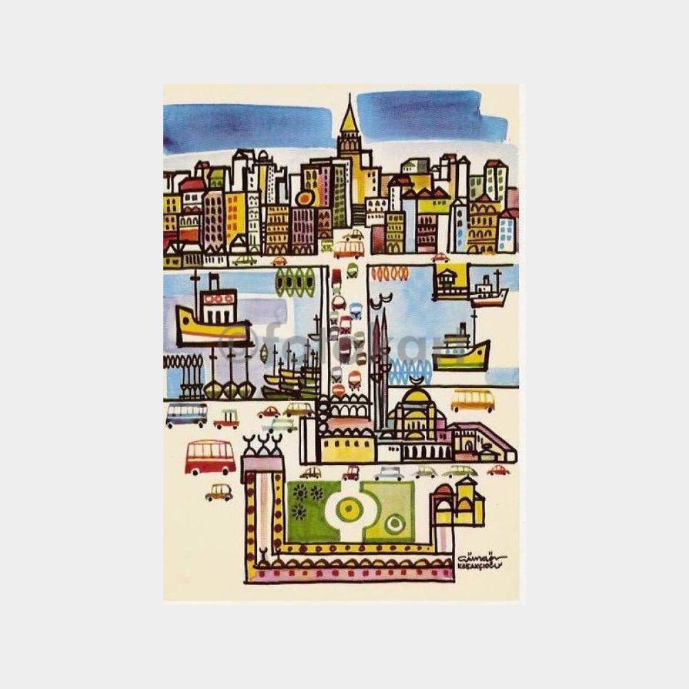 İstanbul Konulu Motif Çalışması Tebrik Kartı