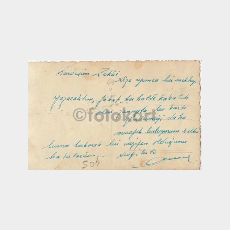 1940 İstanbul Dikilitaş Görünüş Kartpostal - Görsel 2