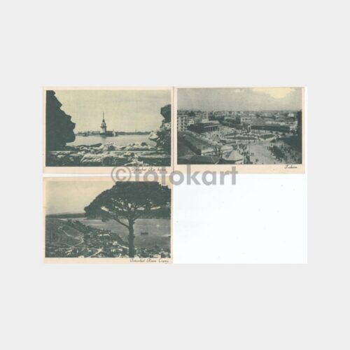 1950 İstanbul Konulu Kartpostal Lotu (3 Adet)