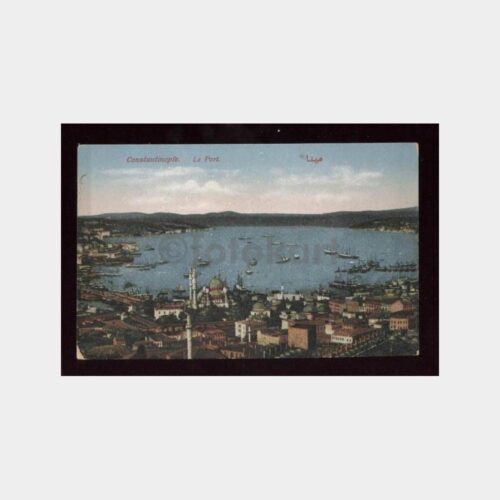 İstanbul Liman Havadan Görünüş Eski Kartpostal