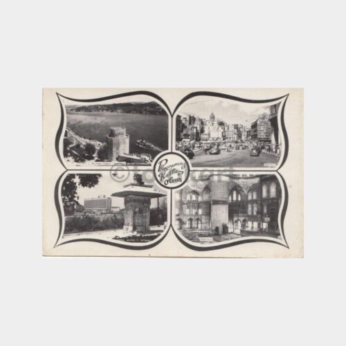1950 İstanbul Parçalı Tebrik Kartpostal