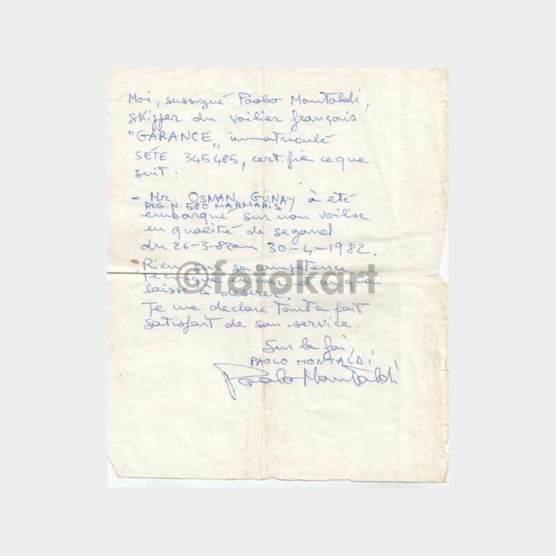 1982 İtalyan Yönetici Eski Kartvizit Yazısı - Görsel 2