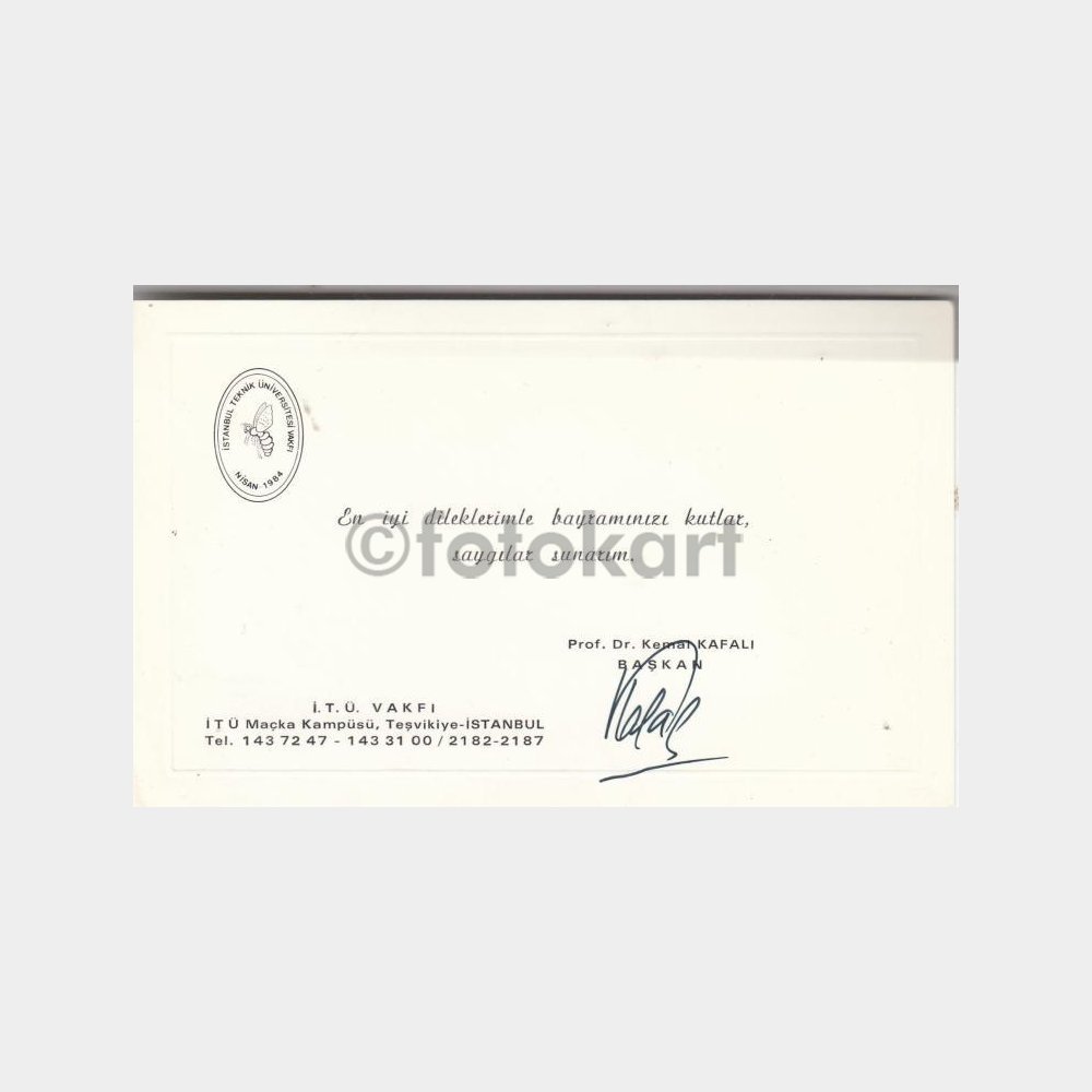 İstanbul Teknik Üniversitesi Prof Tebrik Kartı