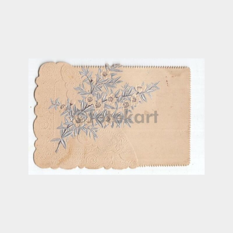 1920 Kabartma Çiçek Desenli Kart