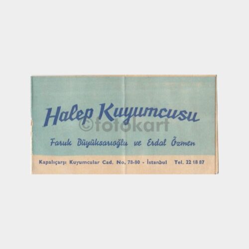 1976 Kapalıçarşı Kuyumcu İşyeri Kartı
