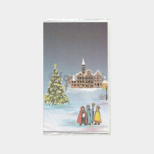 Kış Alman Baskı Yeni Yıl Tebrik Kartı