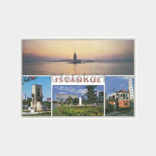 2000 İstanbul Kız Kulesi ve Muhtelif Konulu Kartpostal