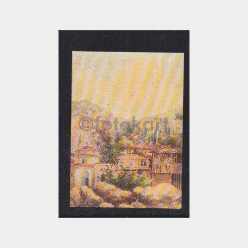 Ressam Kadri Aytolon Köy Tablosu Konulu Tebrik Kartı