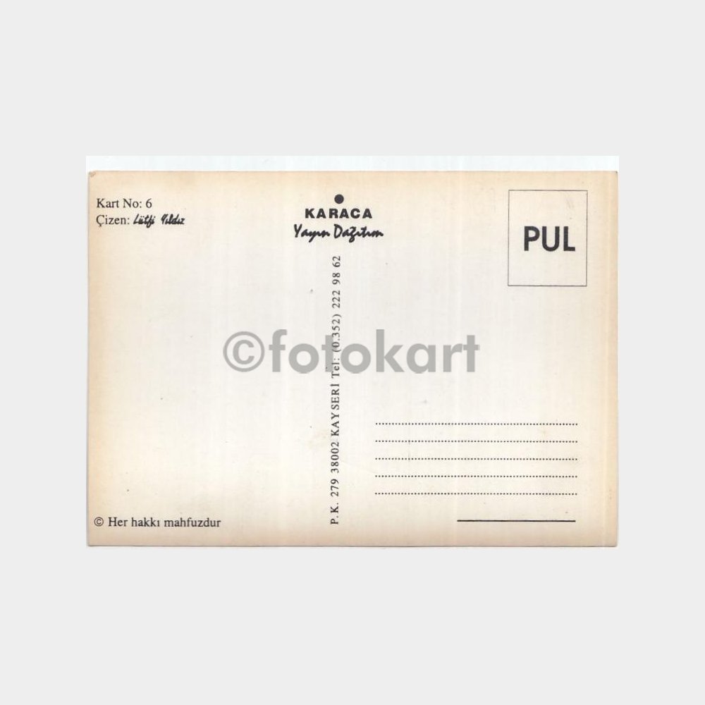 Yazar Lütfü Yıldız Çizim Baskısı Kartpostal - Görsel 2