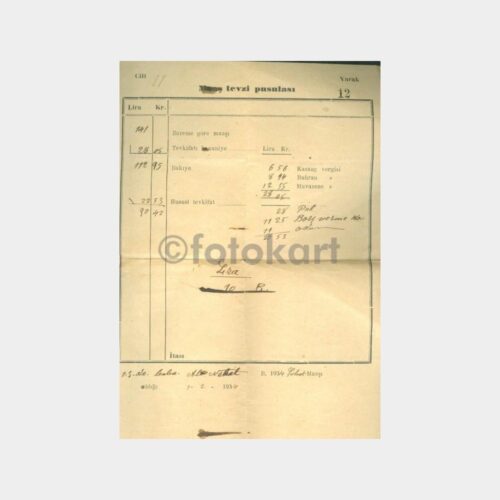 1934 Maaş Tevzi Pusulası (Şubat)