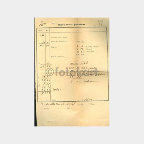 1936 Maaş Tevzi Pusulası (Ekim)