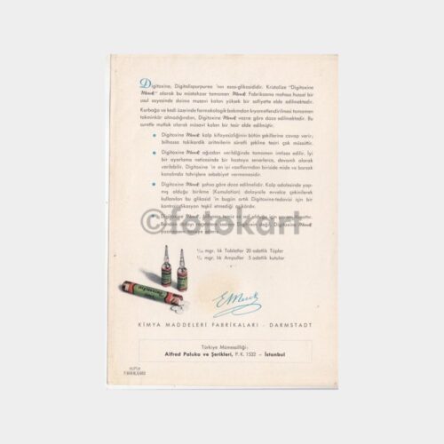 1953 Merck İlaç Tanıtım Kartı