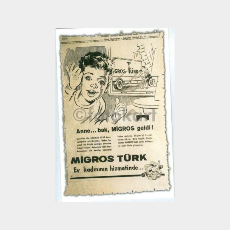 1965 Migros Türk - Nostalji Tanıtım Kartı