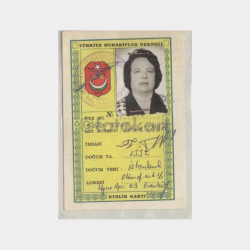 1973 Türkiye Muharipler Derneği Kimlik Kartı