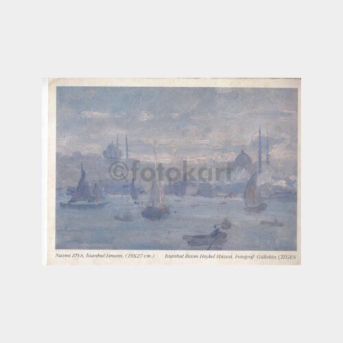 Nazmi Ziya - Yelkenli Tablosu Konulu Tebrik Kartı