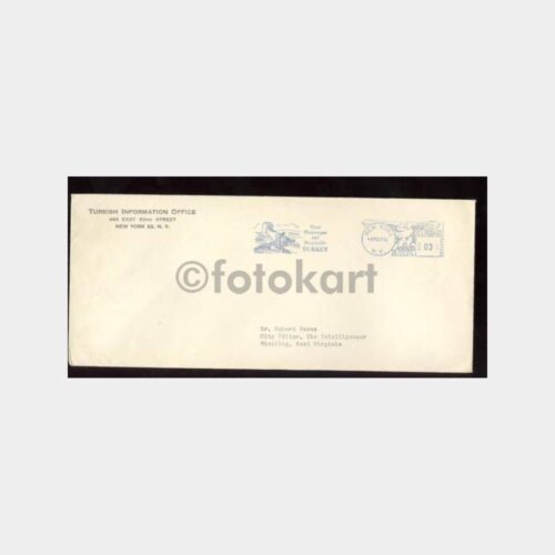 1951 New York - Türkiye Tanıtım Damgalı Zarf
