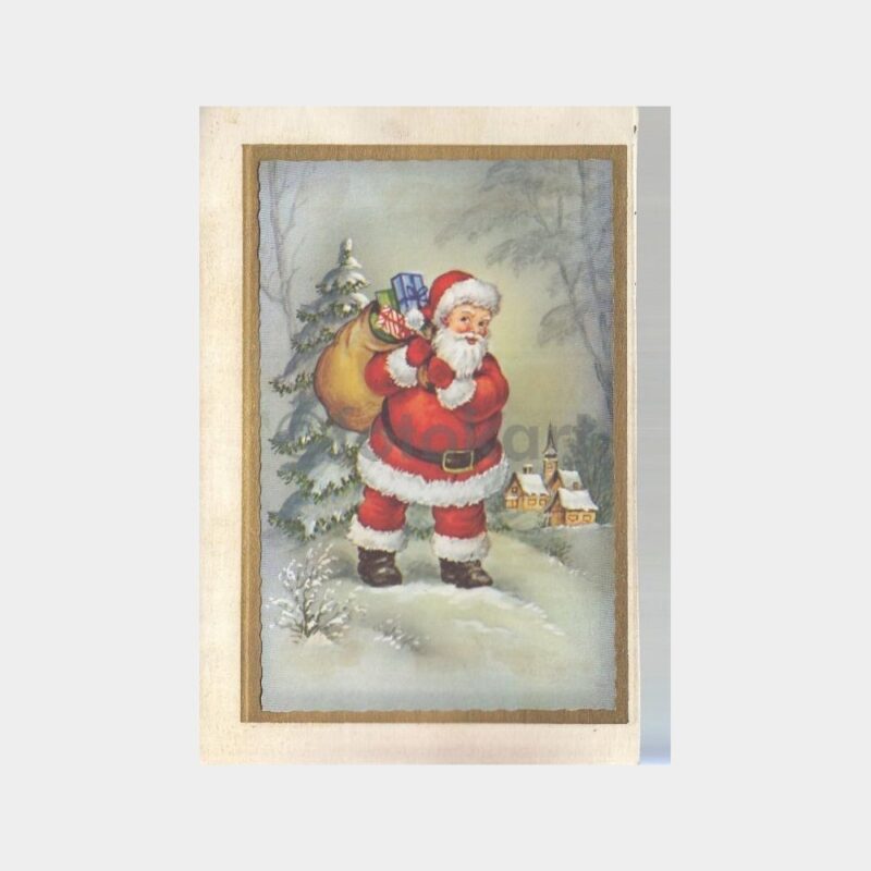 1962 Noel Baba Konulu Tebrik Kartı