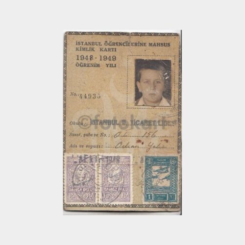1948 İstanbul Öğrenci Kimlik Kartı