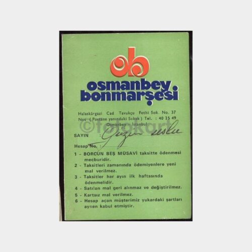 Şişli Osmanbey Bonmarşe Müşteri Kartı