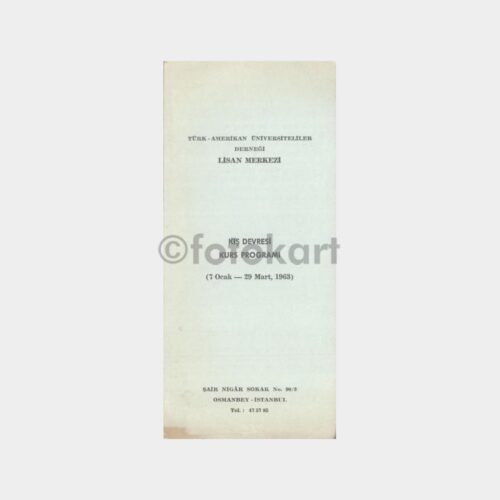1963 Türk Amerikan - Osmanbey Lisan Kursu Programı