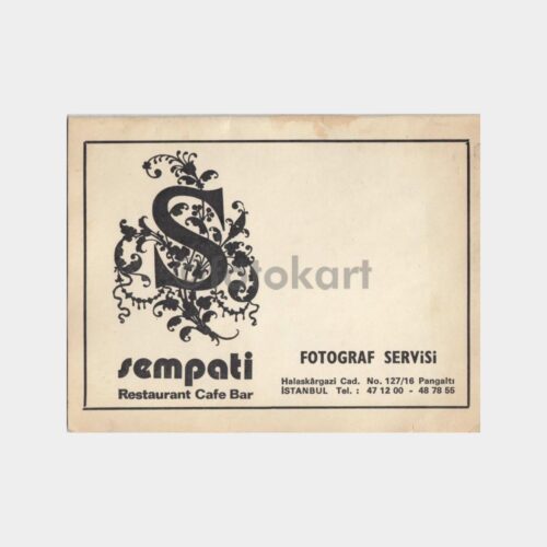 1972 Pangaltı Sempati Bar Foto Saklama Kartonu