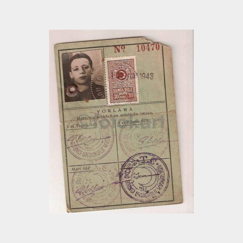 1943-1944 İstanbul Paso-Mektepli Kartı