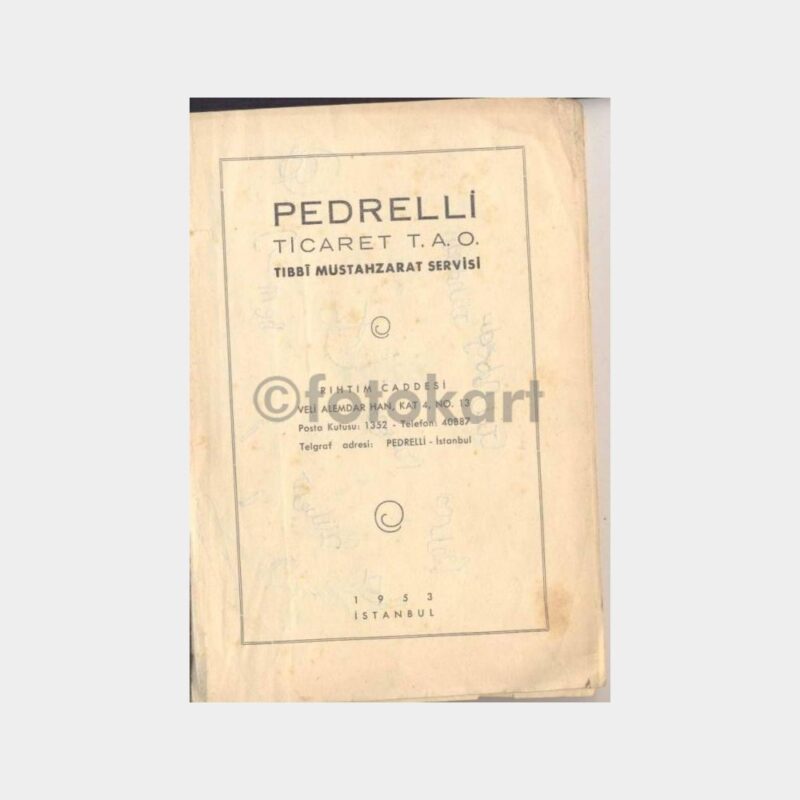 1953 Pedrelli İlaç Listesi