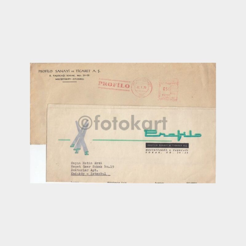 1970 Profilo Antetli Yazısı ve Zarfı