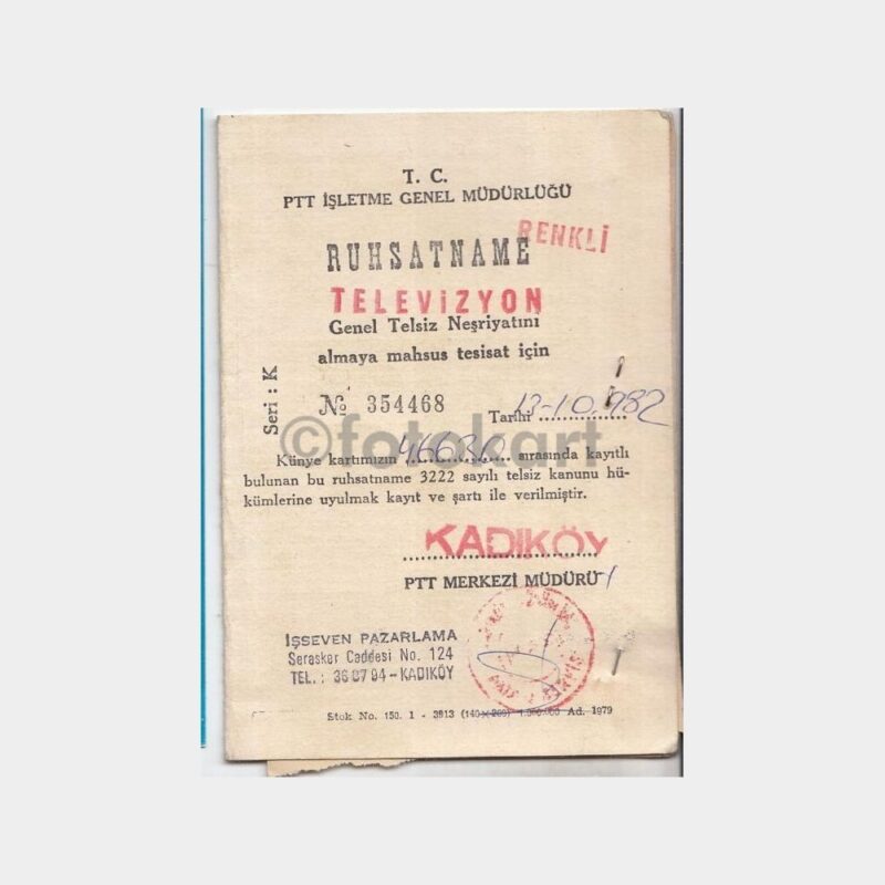 1982 PTT Televizyon Ruhsatnamesi