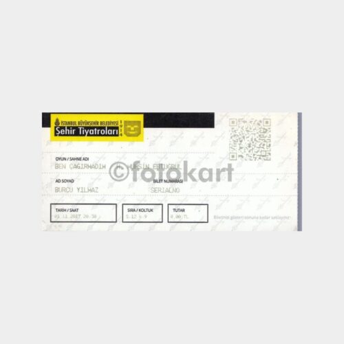 2017 Şehir Tiyatrosu Eski Bileti