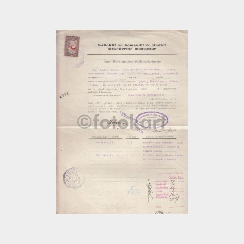 1929 Şekerci Muharrem Burhanettin İmza Sirküleri - Görsel 2
