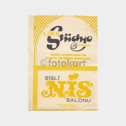 1974 Şişli Nis Salonu Site Sineması Yanı Fotoğraf Kabı
