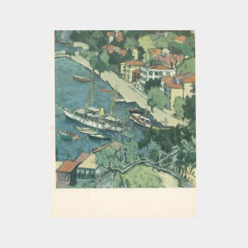 1975 Naile Akıncı - Boğaziçi Tarabya Ressam Tablo Kartpostal