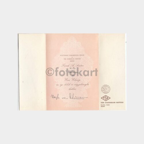 1970 TSE Türk Standartlar Enstitüsü Tebrik Kartı