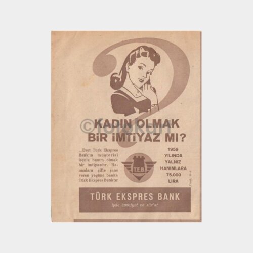 1959 Türk Ekspres Banka İlanı