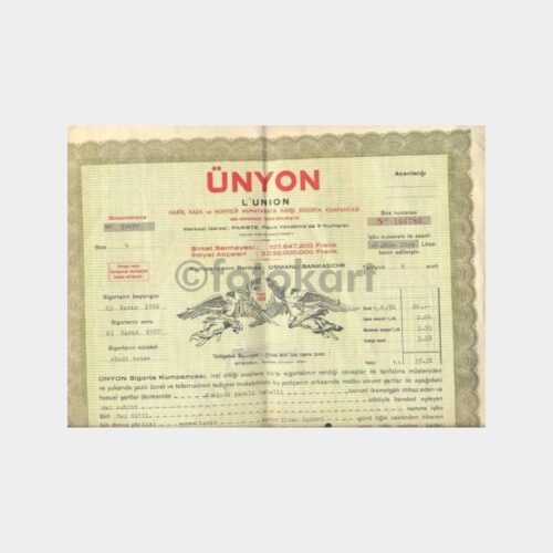 1950 Ünyon Sigorta Poliçesi