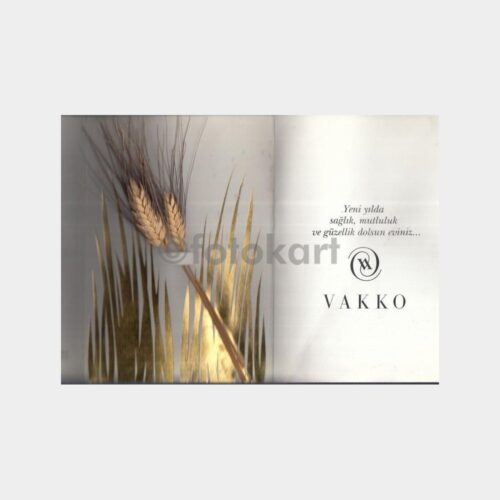 1990 Vakko Buğday Başaklı Tebrik Kartı