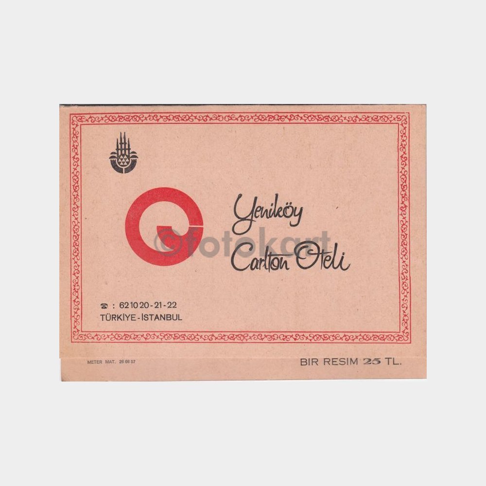 1969 Yeniköy Carlton Oteli Konulu Fotoğraf Kabı