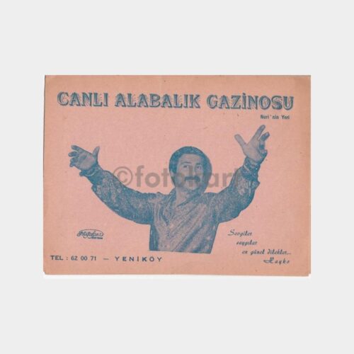 1972 Boğaziçi Yeniköy Gazino Foto Saklama Kartonu