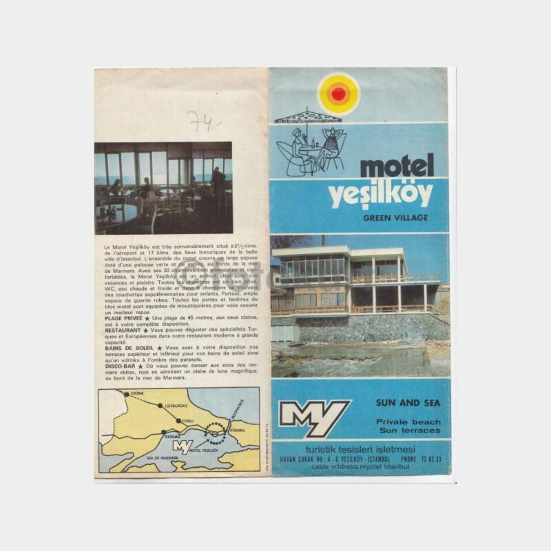 1963 Yeşilköy Motel Turistik Broşürü