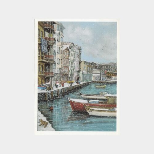 Ressam Zeynep San - Boğaziçi Kış Konulu Tebrik Kartı