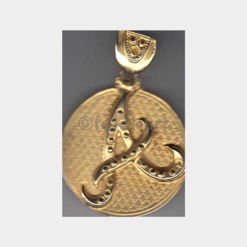 A Harfli Madeni Kolye Ucu